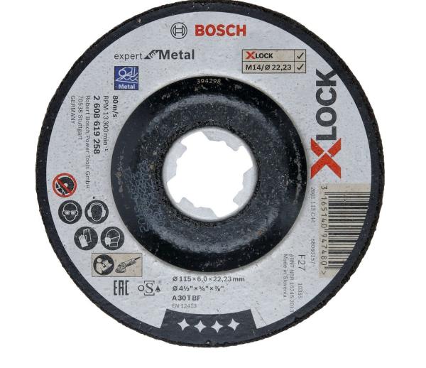 BOSCH Ø 115mm X-LOCK Schruppscheibe Expert Metal A30TBF gekröpft - Kopie